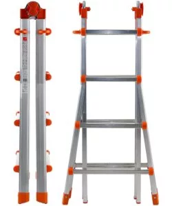 SCALA ALLUNGABILE TELESCOPICA IN ALLUMINIO 4+4