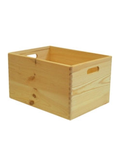SCATOLA MULTIUSO SENZA COPERCHIO "WOOD BOX" IN LEGNO MARRONE CHIARO, 40X30X24 CM