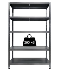 SCAFFALE IN METALLO GRIMA "MACISTE" 5 RIPIANI CON SISTEMA AD INCASTRO E PORTATA 1300 KG, 100X40X195 CM