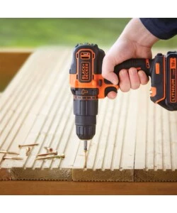 KIT VALIGETTA TRAPANO AVVITATORE A PERCUSSIONE A BATTERIA BLACK+DECKER "BDCHD18KB-QW" 2 BATTERIE 18V