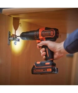 KIT VALIGETTA TRAPANO AVVITATORE A PERCUSSIONE A BATTERIA BLACK+DECKER "BDCHD18KB-QW" 2 BATTERIE 18V