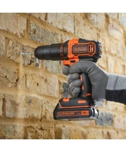 KIT VALIGETTA TRAPANO AVVITATORE A PERCUSSIONE A BATTERIA BLACK+DECKER "BDCHD18KB-QW" 2 BATTERIE 18V
