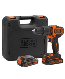 KIT VALIGETTA TRAPANO AVVITATORE A PERCUSSIONE A BATTERIA BLACK+DECKER "BDCHD18KB-QW" 2 BATTERIE 18V
