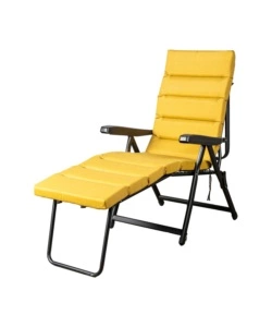 SEDIA DA ESTERNO PIEGHEVOLE RECLINABILE "BOMBER SICILIA" IN TESSUTO OCRA 122X60X61 CM