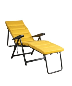 SEDIA DA ESTERNO PIEGHEVOLE RECLINABILE "BOMBER SICILIA" IN TESSUTO OCRA 122X60X61 CM