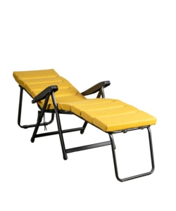 SEDIA DA ESTERNO PIEGHEVOLE RECLINABILE "BOMBER SICILIA" IN TESSUTO OCRA 122X60X61 CM