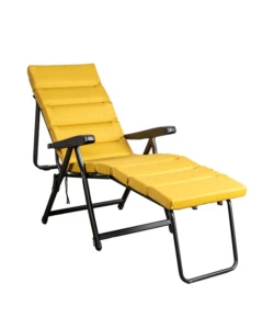 SEDIA DA ESTERNO PIEGHEVOLE RECLINABILE "BOMBER SICILIA" IN TESSUTO OCRA 122X60X61 CM