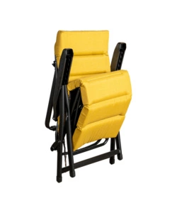 SEDIA DA ESTERNO PIEGHEVOLE RECLINABILE "BOMBER SICILIA" IN TESSUTO OCRA 122X60X61 CM