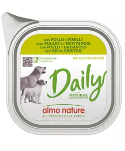 ALIMENTO UMIDO PER CANI ALMO NATURE "DAILY" CON POLLO E PISELLI 100 GR
