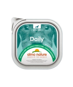 VASCHETTA DA 300 GR. CON AGNELLO E PATATE, ALIMENTO UMIDO PER CANI.