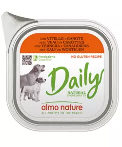 ALIMENTO UMIDO PER CANI ALMO NATURE "DAILY" CON VITELLO E CAROTE 300 GR