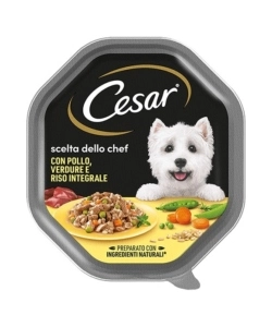 ALIMENTO UMIDO PER CANI CESAR "SCELTA DELLO CHEF" CON POLLO, RISO E VERDURE 150 GR
