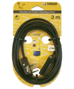 CAVO PROLUNGA 3 METRI NERO 3G0,75+SPINAPIATTA - VIMAR.