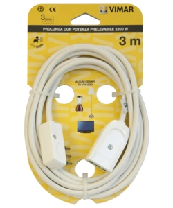 CAVO PROLUNGA 3 METRI BIANCO 3G0,75+SPINAPIATTA - VIMAR.