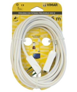 CAVO PROLUNGA 5 METRI BIANCO 3G0,75+SPINAPIATTA - VIMAR.