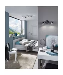 BARRA CON 4 FARETTI LED "BIMEDA" IN ACCIAIO NERO, GU10