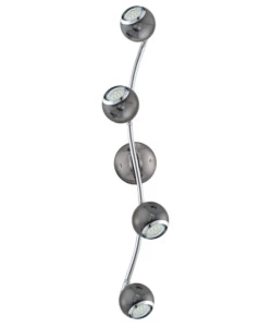 BARRA CON 4 FARETTI LED "BIMEDA" IN ACCIAIO NERO, GU10