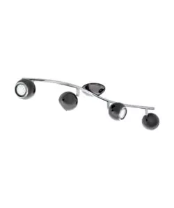 BARRA CON 4 FARETTI LED "BIMEDA" IN ACCIAIO NERO, GU10