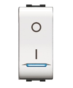 INTERRUTTORE  BIPOLARE ILLUMINABILE SERIE  MYLIFE 16A - BIANCO.