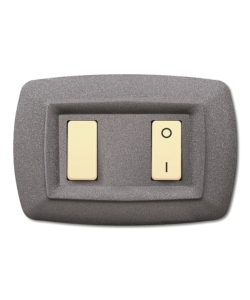PLACCA  SERIE TONDO' 2 POSTI GRIGIO CHIARO VULCANO.