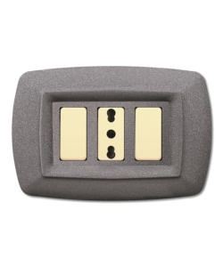 PLACCA  SERIE TONDO' 3 POSTI GRIGIO CHIARO VULCANO.