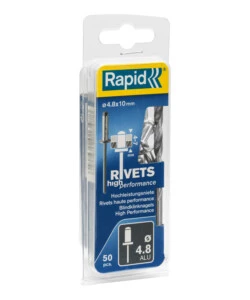 RIVETTI DIAMETRO 4.8X10MM. ALU + PUNTA DA TRAPANO BLISTER DA 50
