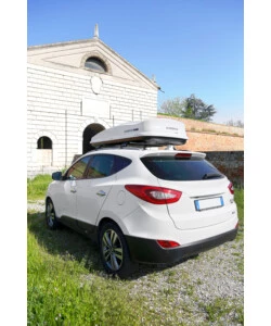 BOX TETTO PER AUTO 530 LITRI  IN ABS BIANCO LUCIDO - N60023