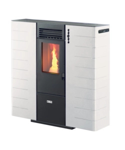 STUFA A PELLET SLIM CANALIZZATA CANADIAN STOVE "SLIM 10C" BIANCO 9,0 KW