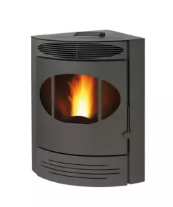 STUFA A PELLET ANGOLARE VENTILATA CARIS "GEMMA" GRIGIO 10,5 KW