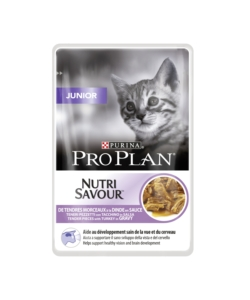 PRO PLAN  JUNIOR, ALIMENTO UMIDO PER GATTO, TENERI PEZZETTI IN SALSA CON TACCHINO.