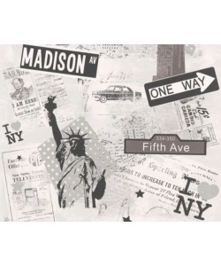 CARTA DA PARATI PARATO CARTA MADISON NY BIA/NERO
