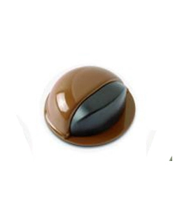 FERMAPORTE ADESIVO IN ACCIAIO + GOMMA - Ø 50 X H. 22 MM. - MARRONE