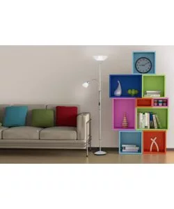 PIANTANA CON BRACCIO PER LETTURA COLORE BIANCO, 180 CM