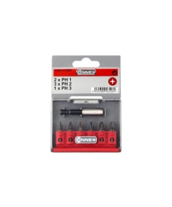 SET 6 INSERTI A CROCE PHILIPS CONNEX "MAX-POWER" PER AVVITATORE CON SUPPORTO MAGNETICO
