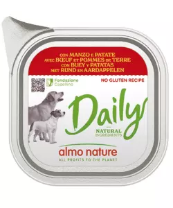 ALIMENTO UMIDO PER CANI ALMO NATURE "DAILY" CON MANZO E PATATE 100 GR