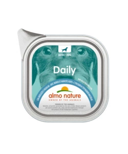 VASCHETTA DA 100 GR. CON MERLUZZO E FAGIOLINI, ALIMENTO UMIDO PER CANI.