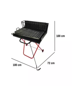 BARBECUE A LEGNA PIEGHEVOLE ARNOLD CON GRIGLIA 97X50 CM