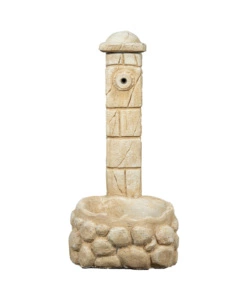 FONTANA DA GIARDINO VEDOVELLA "SAVONA" ANTICATA COLOR NOCCIOLA, 47x47x92 CM - KAM