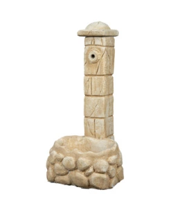 FONTANA DA GIARDINO VEDOVELLA "SAVONA" ANTICATA COLOR NOCCIOLA, 47x47x92 CM - KAM