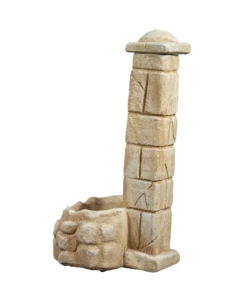 FONTANA DA GIARDINO VEDOVELLA "SAVONA" ANTICATA COLOR NOCCIOLA, 47x47x92 CM - KAM