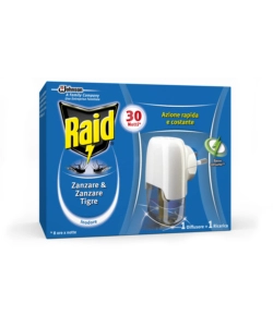 DIFFUSORE LIQUIDO ANTIZANZARE RAID "30 NOTTI" CON RICARICA