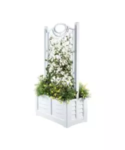 FIORIERA DA ESTERNO SEPARE' CON SPALLIERA COLORE BIANCO, 80X42,5X150 CM - BAMA