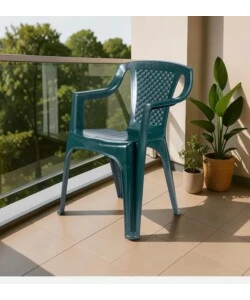 SEDIA DA ESTERNO CON SCHIENALE BASSO "LUNA" IN POLIPROPILENE VERDE 56X52X77 CM