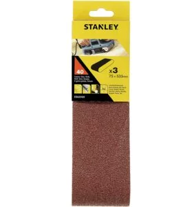 3 NATRI ABRASIVI DI RICAMBIO PER LEVIGATRICE A NASTRO 75 x 533 MM GRANA 40