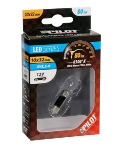 LAMPADA 12V HYPER-LED 6 - 2 SMD X 3 CHIPS - 10X32 MM - SV8,5-8 - 1 PZ  58445