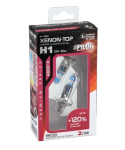 LAMPADA ALOGENA 12V XENON TOP +120% LUCE - H1 - 55W - P14,5S - 2 PZ  - SCATOLA  58600