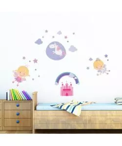 ADESIVO MURALE "HAPPY FAIRIES" - LE FATE FELICI.