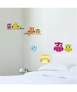 DECORAZIONE MURALE AUTOADESIVA "GUFI" - 31X31 - 2 FOGLI.