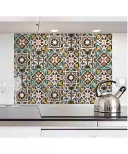 STICKER PER PIANO COTTURA "KP TILES GREEN"- 47X65 CM