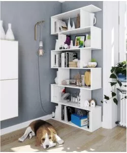 LIBRERIA 6 RIPIANI "ATHENA" BIANCO LUCIDO 80X25X192 CM